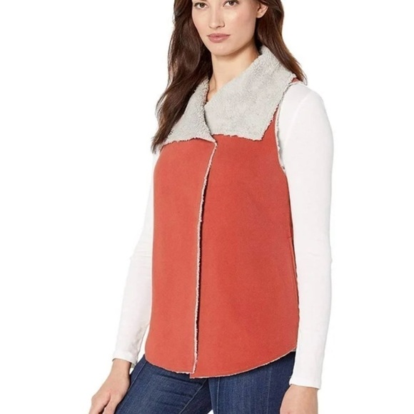 dylan Microfleece Wrap Faux Shearling Lined Vest With Pockets Womens XL - Picture 2 of 14